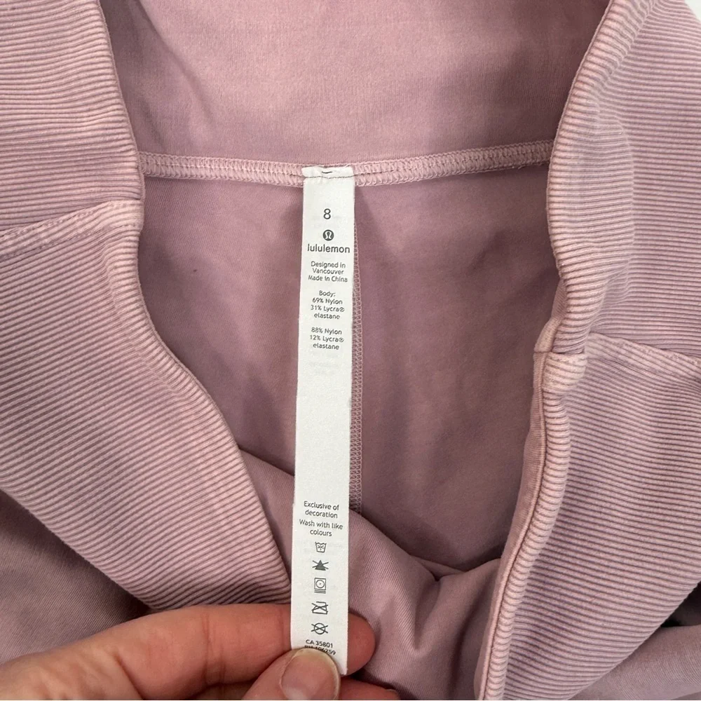 Lululemon Wunder Under Crop 23 Ribbed Washed Antoinette Size 8